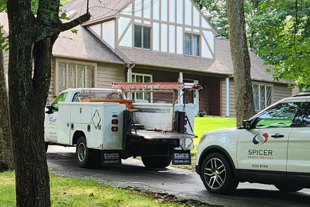 Spicer Energy truck in driveway.